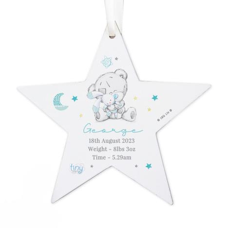 Personalised Tiny Tatty Teddy Dream Big Blue Wooden Star Decoration £9.99